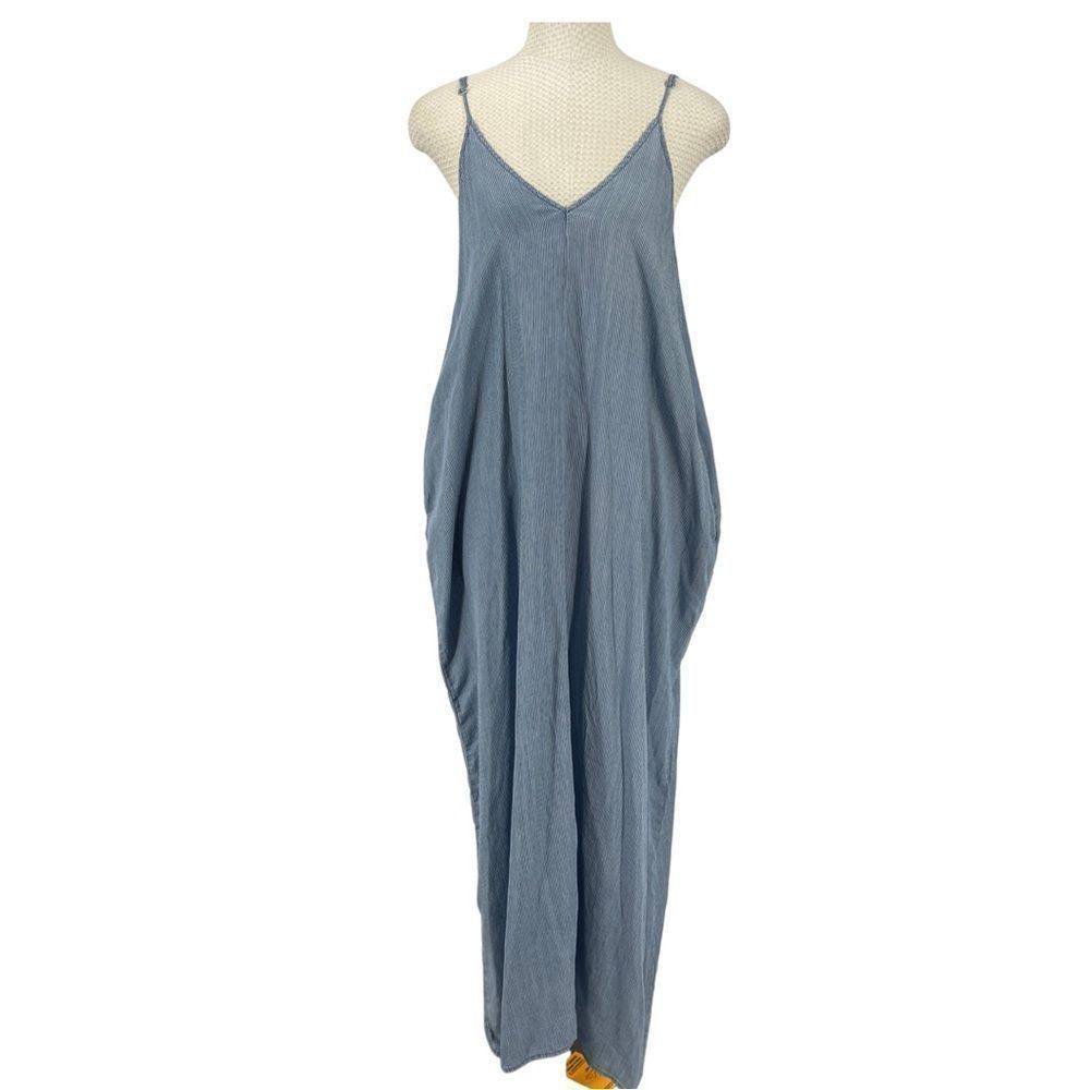 Love stitch blue stripe sun dress
